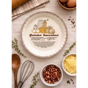 Royal China Jeannette Quiche Lorraine Plate Recipe 80s USA